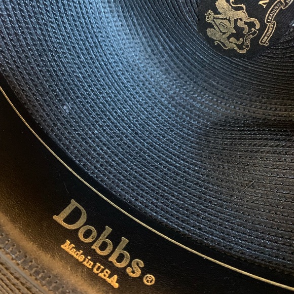 Dobbs Fifth Avenue New York Stylish Black  Fedora with Feather Accent sz 7 1/4 - Picture 6 of 7